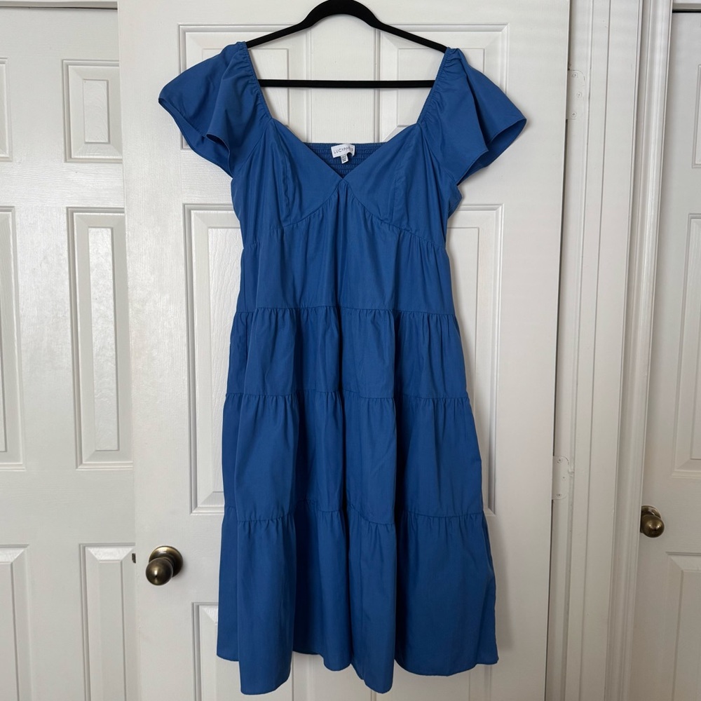 Lucy Paris Cobalt Blue Tiered Dress